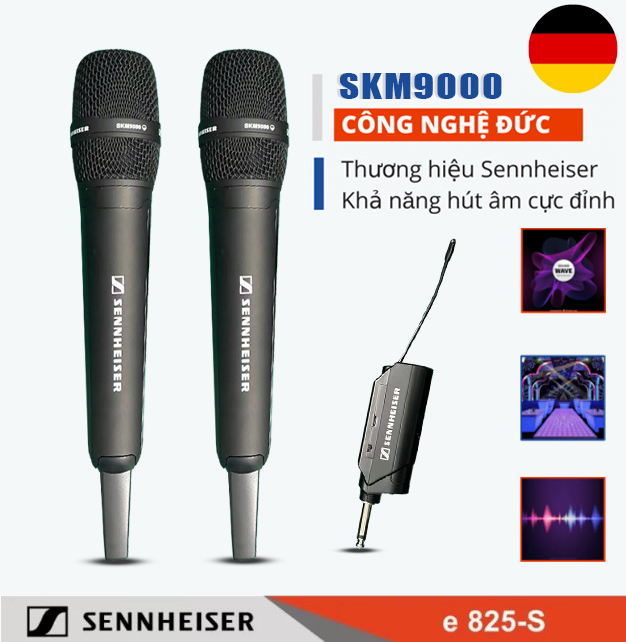 MICRO Sennheiser SKM 9000 Micro Không Dây Sóng UHF Siêu Cao Bắt Âm Mạnh Đảm Bảo Tiết Kiệm Pin Hát Nhẹ Cho Dàn karaoke Gia Đình Sân Khấu Phòng Trà BH 12T.