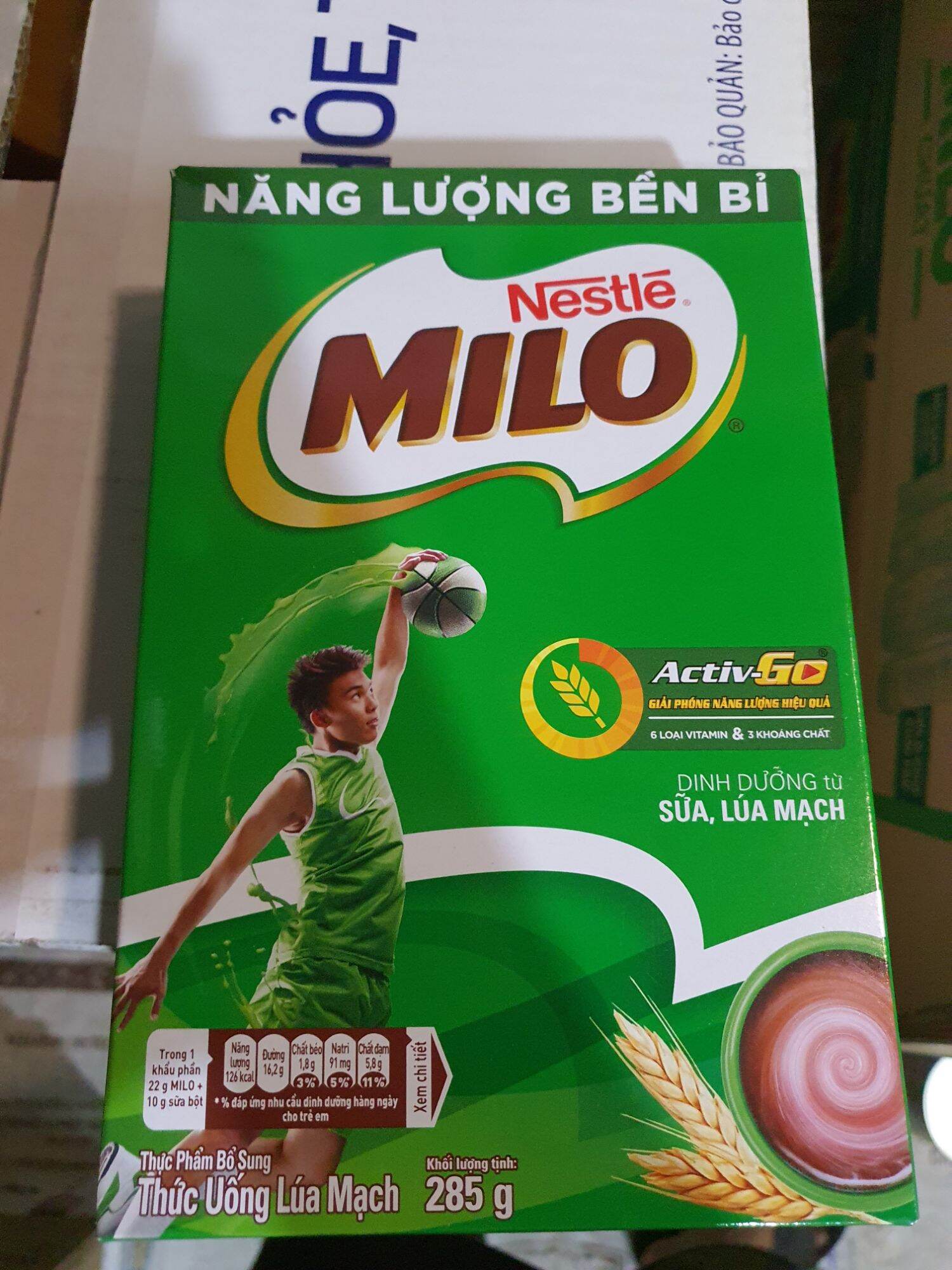 Milo hộp giấy 285g