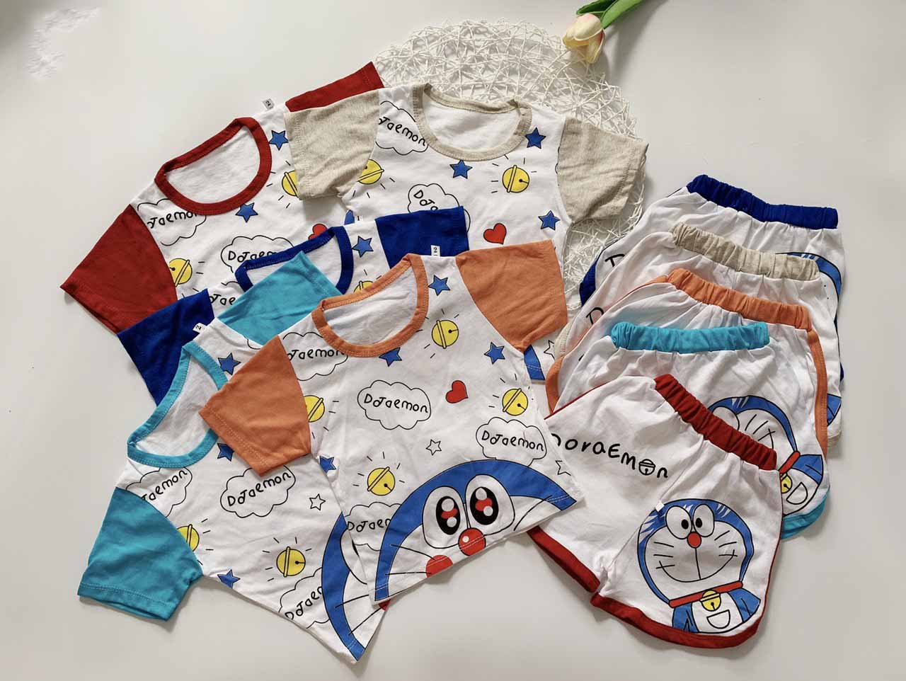 [MẪU MỚI] BỘ DORAEMON GIÁP LĂNG CHẤT COTTON MỀM MÁT LOẠI 1 SIÊU CUTE CHO BÉ TRAI VÀ GÁI 8-18KG. VIDEO THẬT. BIBO BABY SHOP