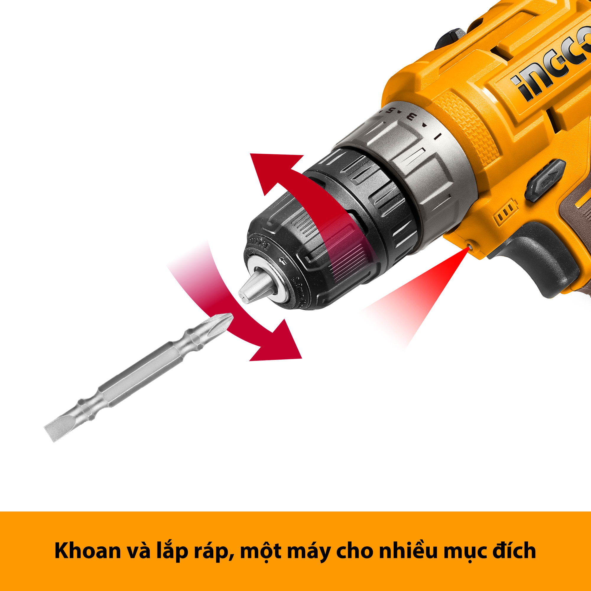 MÁY KHOAN BÚA DÙNG PIN INGCO 12V CIDLI12202