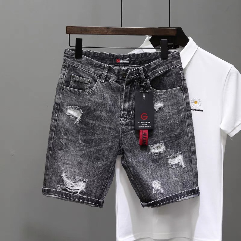 QUẦN SHORT JEAN NAM VẢI ĐEP CO GIÃN CAO CẤP PHỐI RÁCH BỤI MẠNH MẼ 232 ( không kèm phụ kiện móc khóa dây đeo )