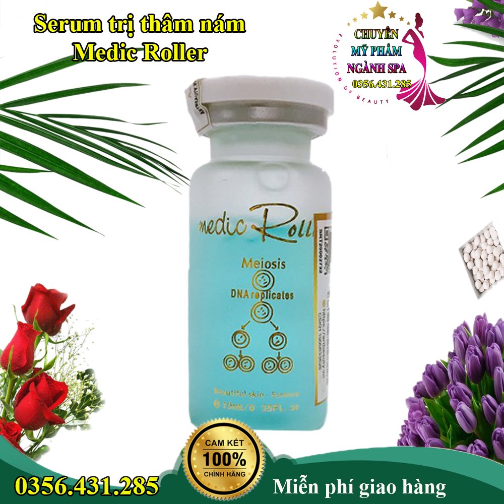 Tinh chất trị thâm nám Medic Roller 10ml hàng chuẩn giúp sáng da, trị thâm, nám, tàn nhang, các vùng da không đều màu, tăng sinh collagen giúp trẻ hóa, trắng sáng làn da