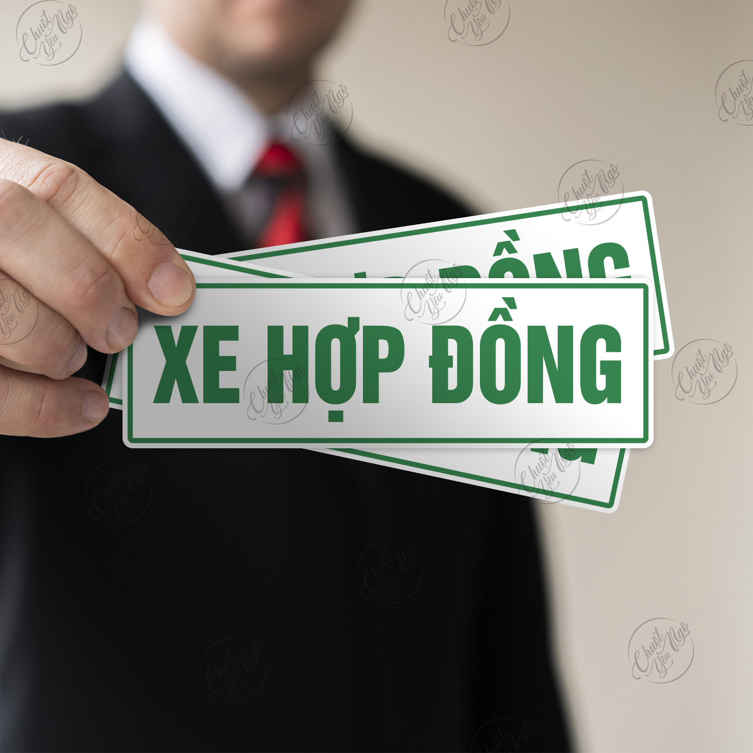 [PHẢN QUANG] Combo 2/4 miếng decal nhãn dán tem xe hợp đồng chống thấm nước ô tô xe khách du lịch taxi