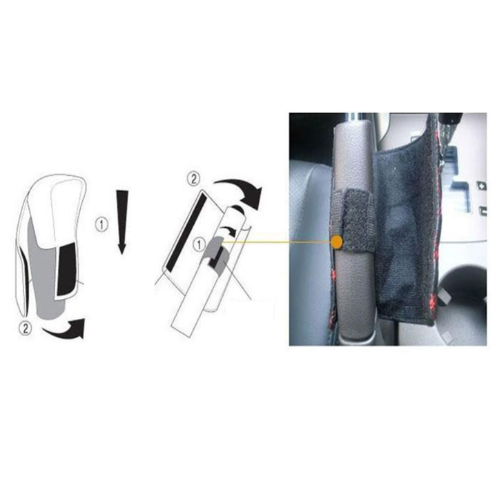 Bọc cần số và tay thắng xe ô tô, xe hơi AM-15DCT (Màu Đen Chỉ Trắng)