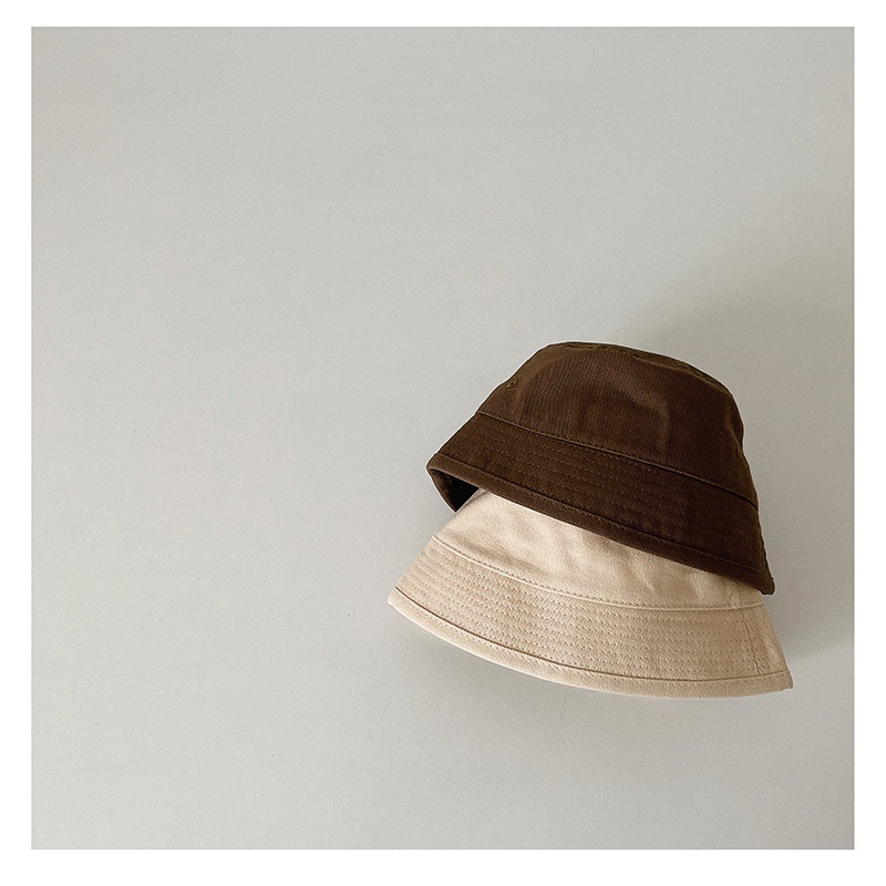Mũ Bucket Vành Tròn Đơn Màu Cho Bé
