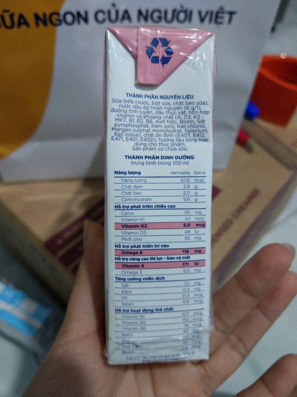Lốc 4 ,Sữa tiệt trùng VpMilk Grow +