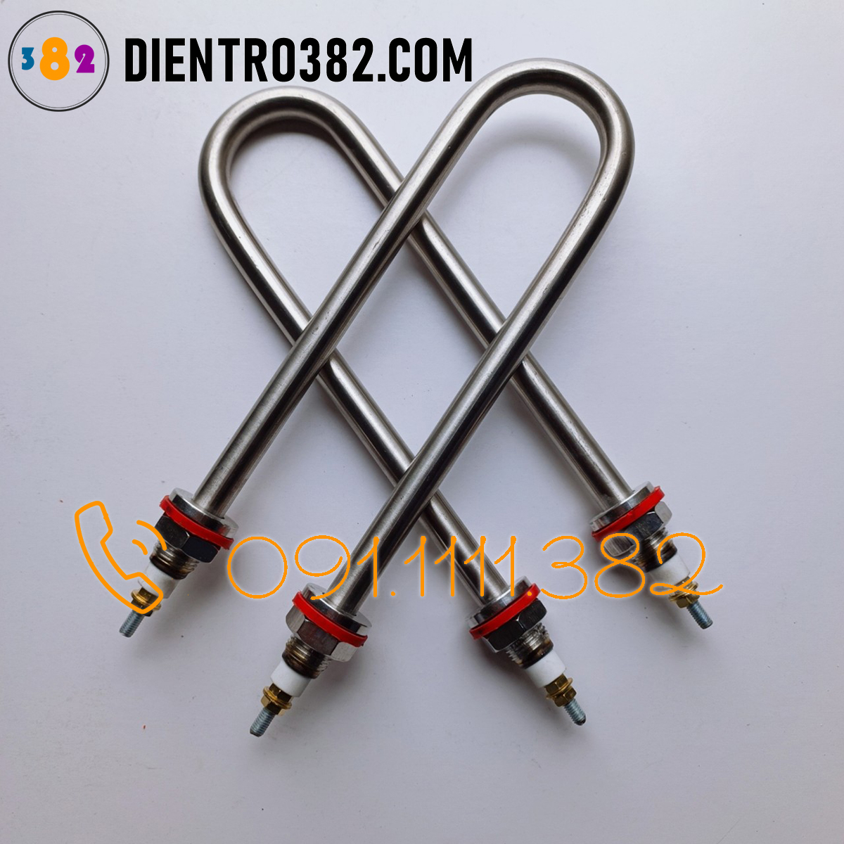 Điện trở nồi phở công suất 3kw dài 25cm điện áp 220V và 380V, thanh nhiệt đun nước chữ U inox 304