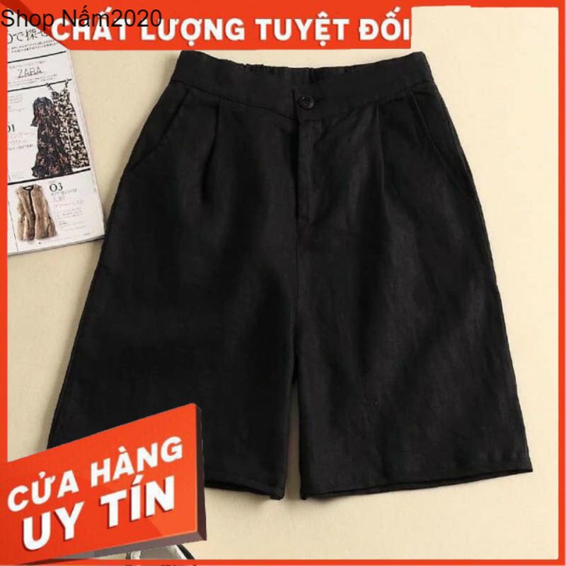 Quần đùi đũi nữ quần short chun sau khuy khóa trước cực mát & cá tính