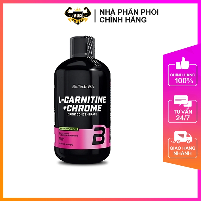 Thực Phẩm Bổ Sung Đốt Mỡ L-CARNITINE + CHROME BiotechUSA