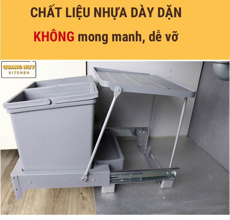 Thùng rác âm tủ bếp nhấn mở tự động thương hiệu Grob