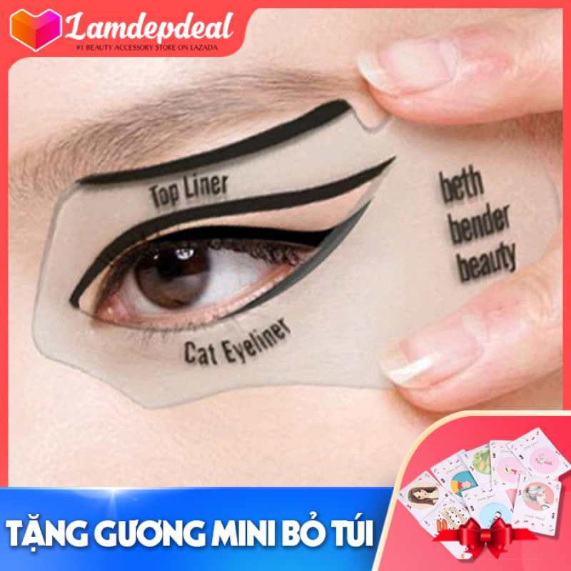 Lamdepdeal - Bộ 2 khuôn kẻ mắt EYELINER - SMOKED EYE - CAT EYE Made in USA - Khuôn kẻ viền mắt, khuôn kẻ chân mày - Dụng cụ trang điểm. cao cấp