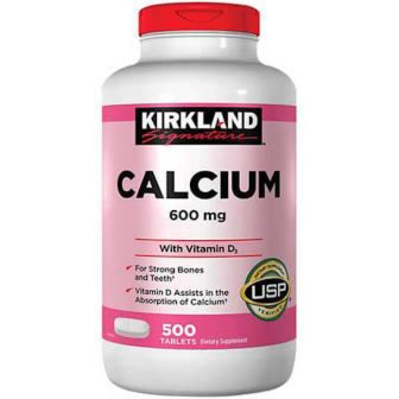Viên uống Canxi Kirkland Calcium 600mg + D3 ( Xuất xứ Mỹ) nhập khẩu