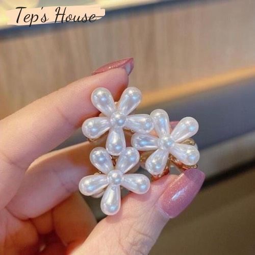 Kẹp tóc ngọc trai hoa 5 cánh dễ thương Hàn Quốc