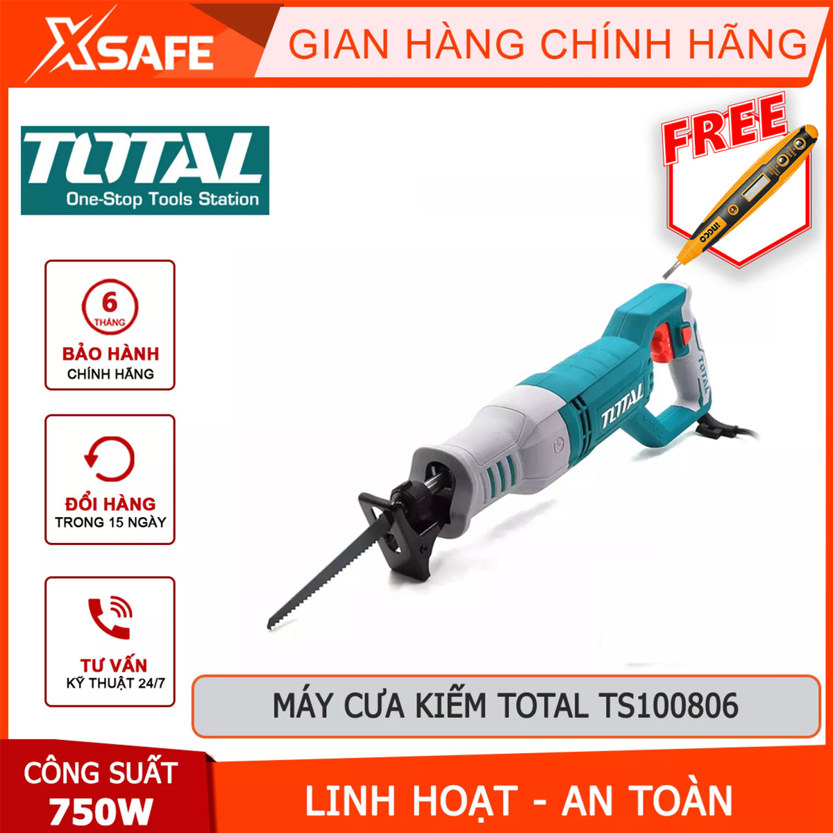 Chainsaw sword portable total TS100806 chainsaw sword have voltage 220V, 750 W, no-load speed 900-3300 rpm, speed change flexible saw wood, cutting is much metal iron, aluminum, zinc genuine in [XTools] [xsafe]