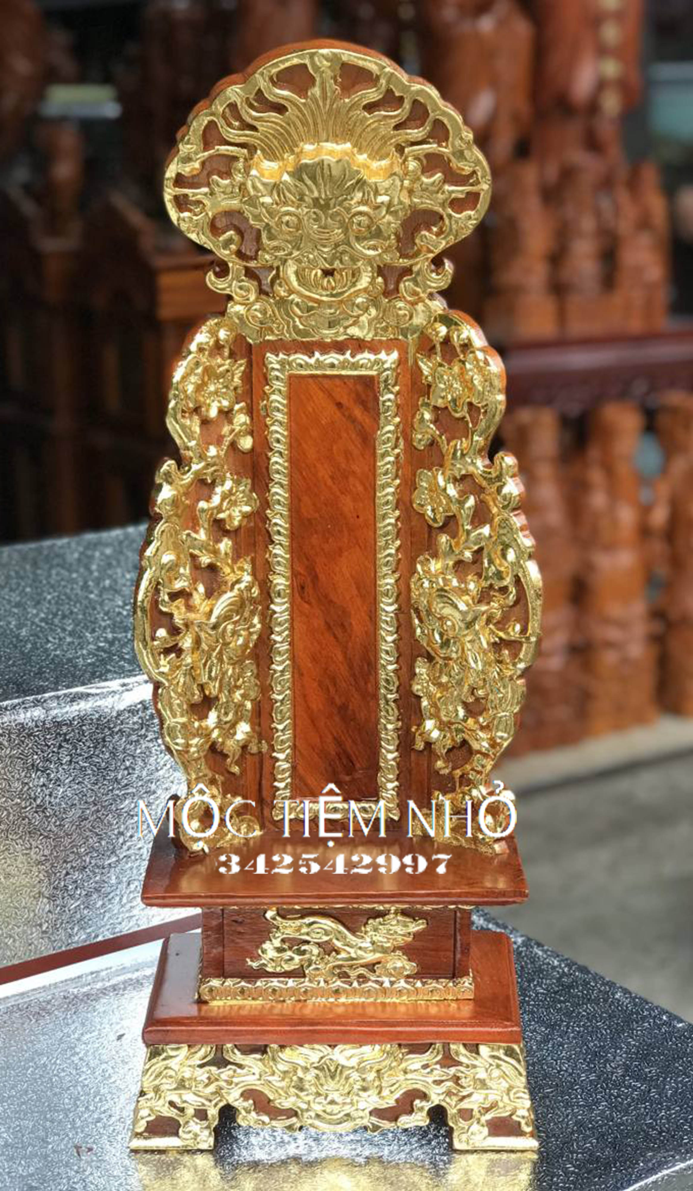 Bài vị thờ,long Vị,Linh vị gỗ gõ cao 61cm