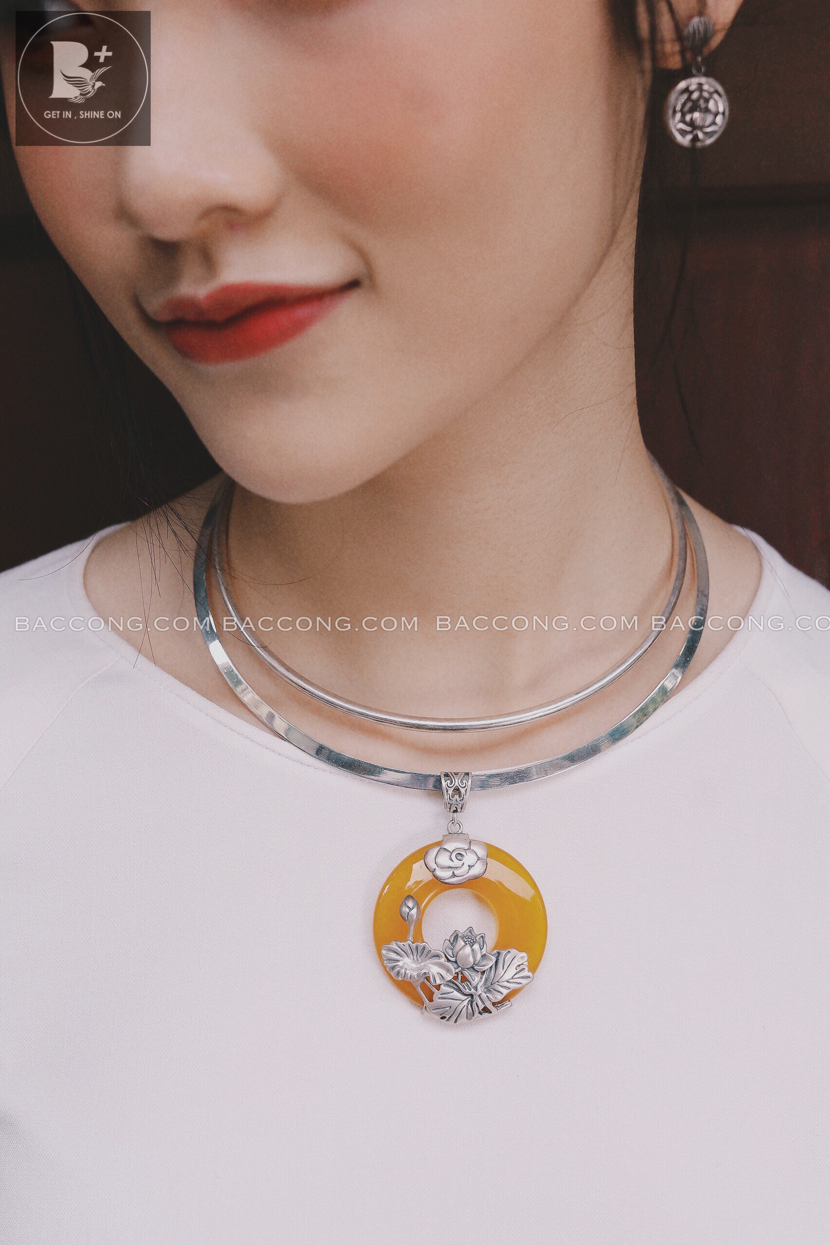 Kiềng dẹt trơn bạc nguyên chất