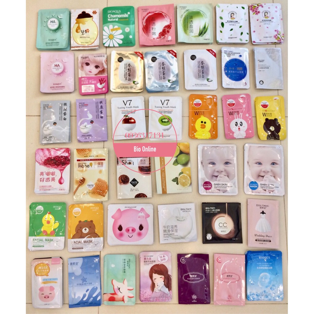 Combo sỉ 50 mask mặt nạ nội địa Trung