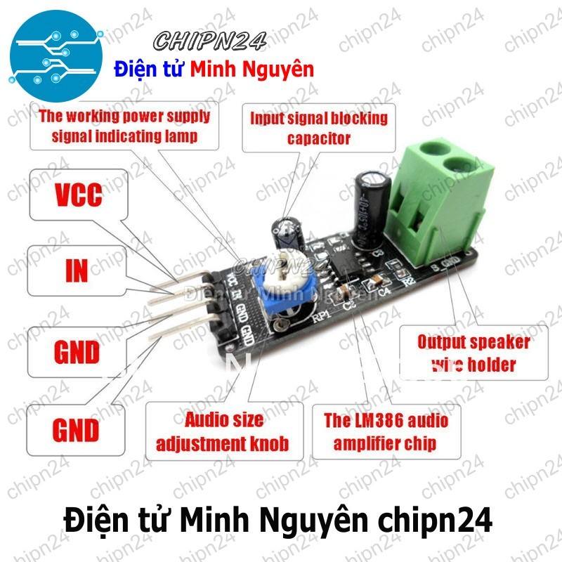 [1 cái] (B69) Mạch khuếch đại âm thanh dùng LM386 - HH000057