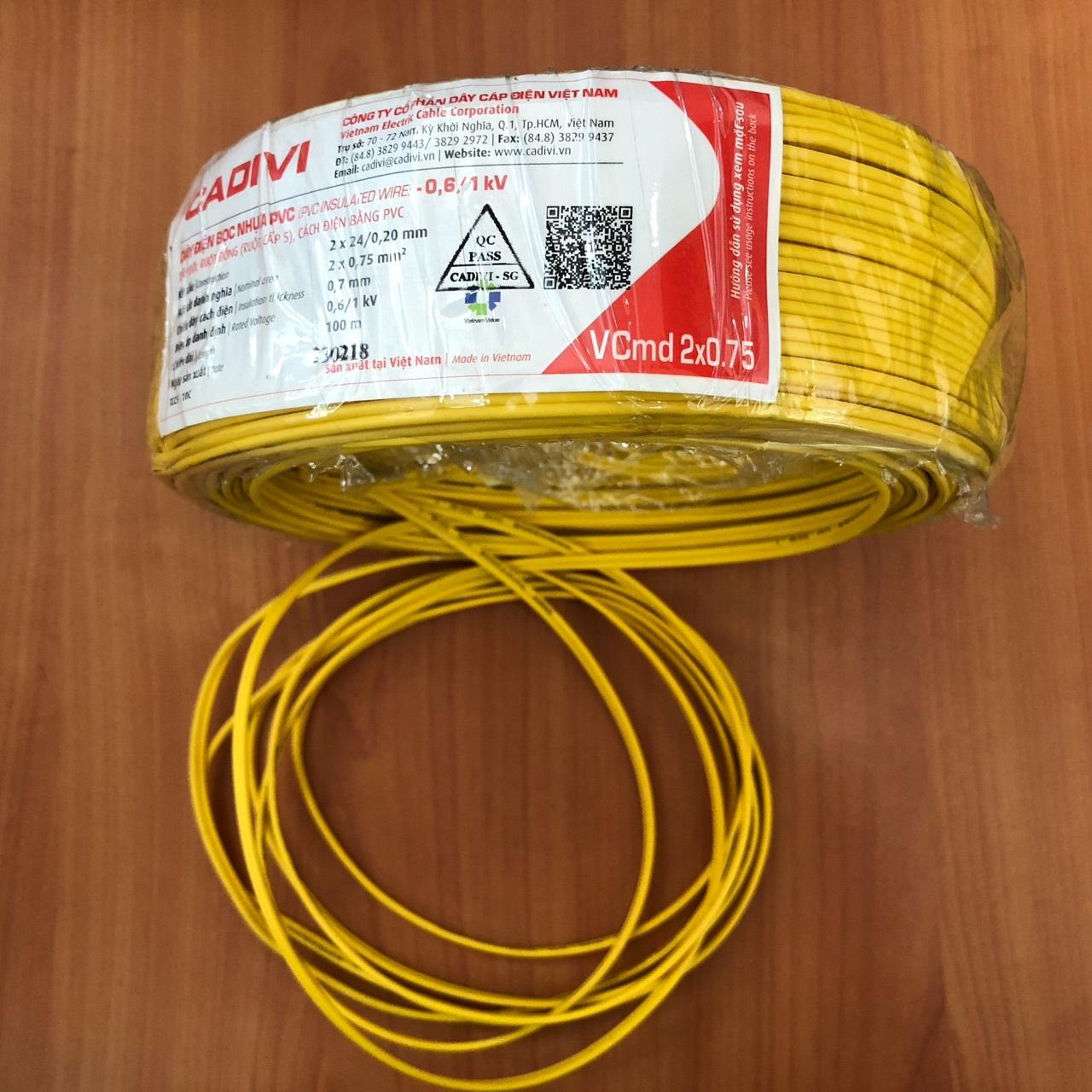 Dây điện đôi mềm Cadivi 2x0.75 100 met