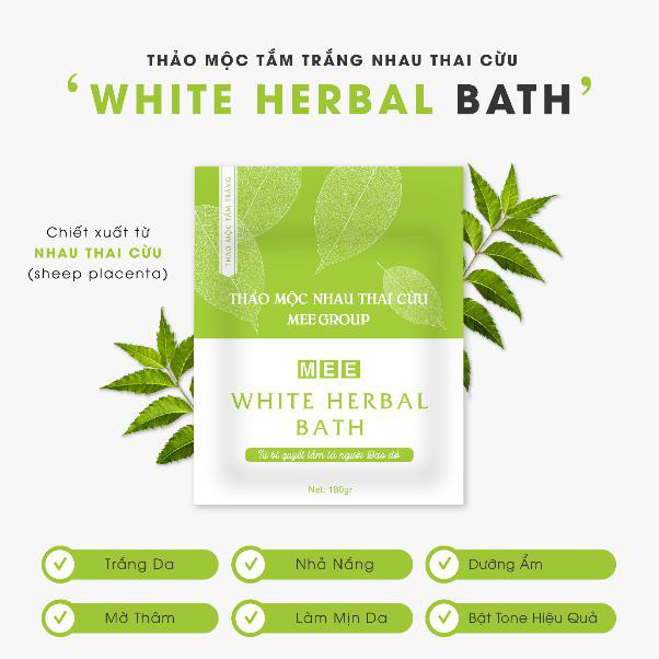 Combo 2 bột thảo mộc tắm trắng nhau thai cừu MEE