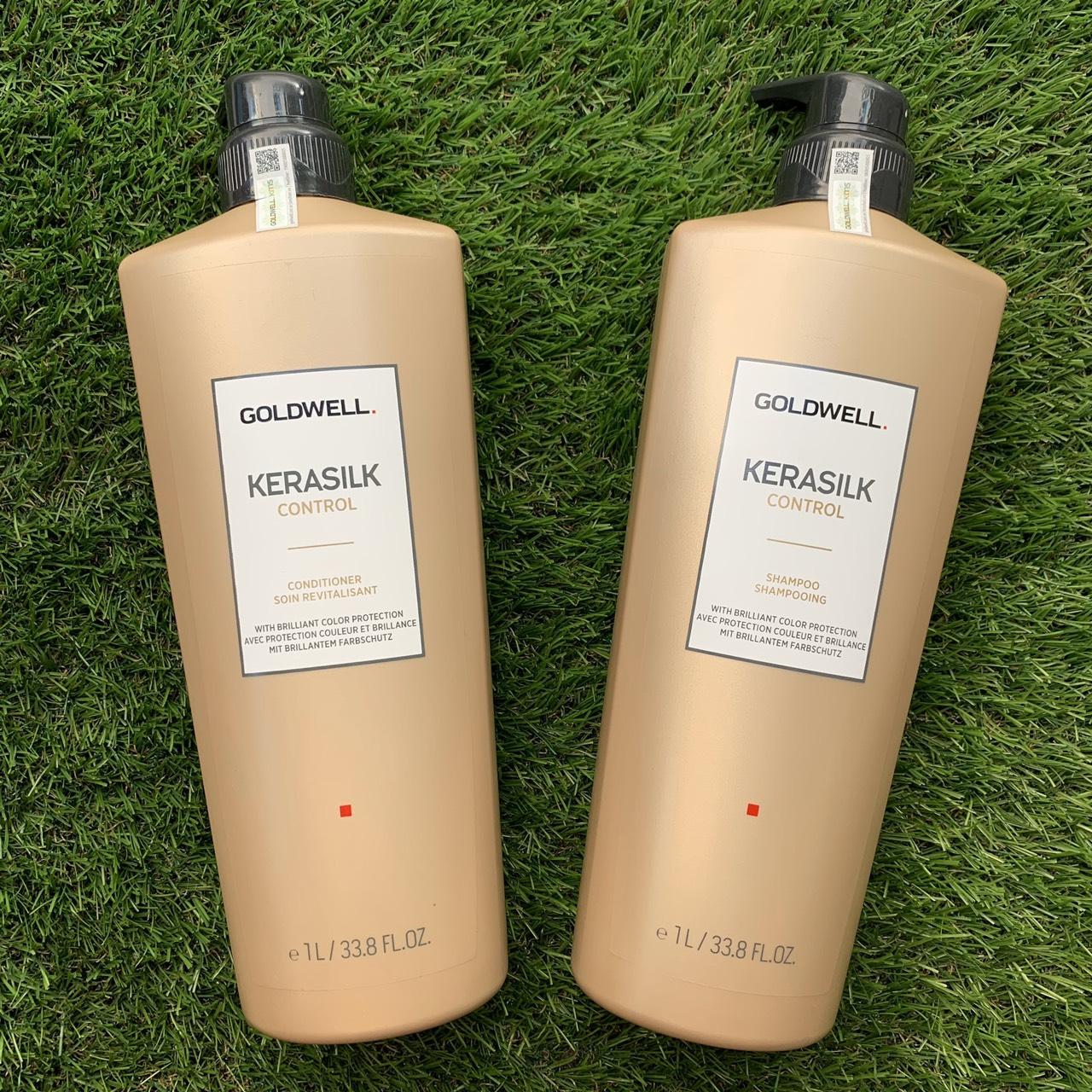 [HCM]Dầu gội xả suôn mượt Goldwell Kerasilk Control 1000mlx2