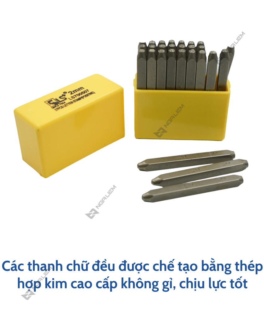 Đóng chữ bộ Xuôi LS+ (27 món) (2mm; 3mm; 4mm; 5mm; 6mm; 8mm; 10mm) (BỘ)