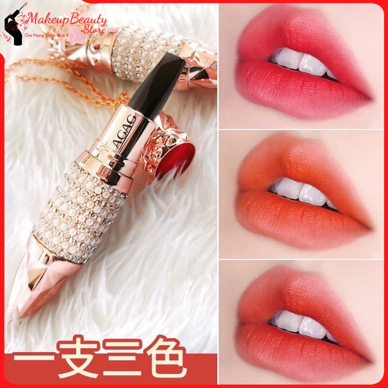 Son 3 màu kim cương agag dưỡng ẩm siêu lì ms 123