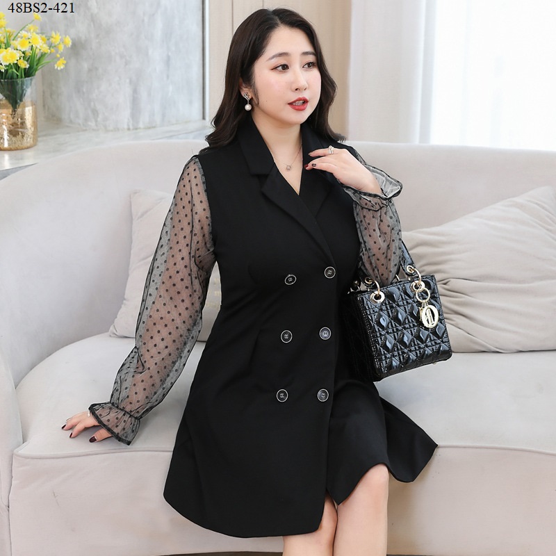 ĐẦM VEST TAY PHỐI VOAN BIGSIZE