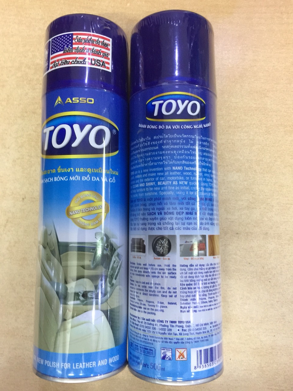Đánh bóng đồ da và gỗ Toyo (500ml)