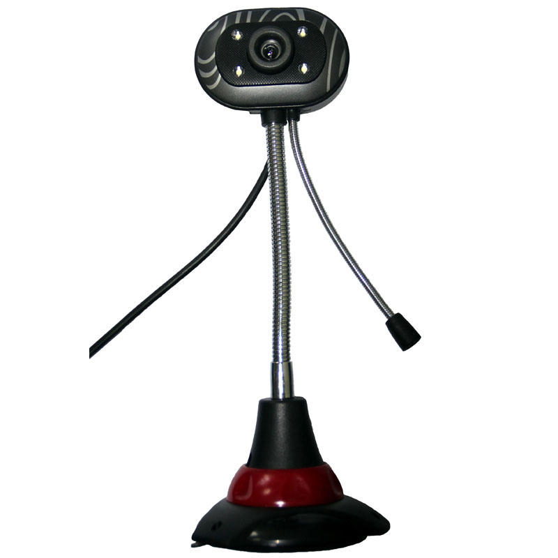 (HCM) WEBCAM chân cao có mic có 4 đèn- Sắc nét- Màu đen-W03