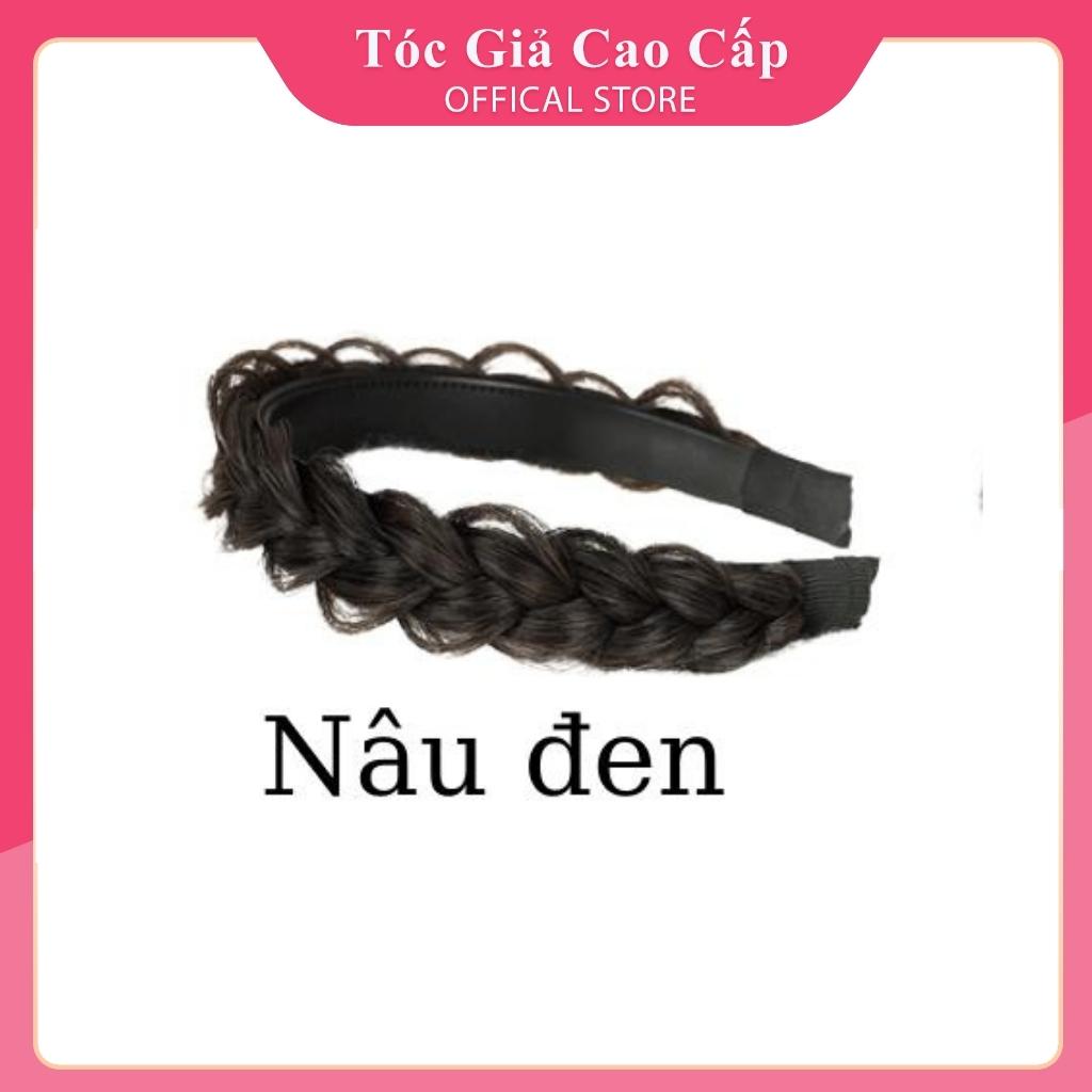 Tóc giả băng đô tết tóc , cài trơn, 3cm, sợi tơ cao cấp dệt bằng tay