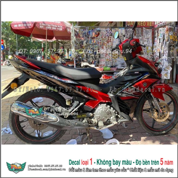 Tem rời ex exciter 135 lc đỏ đen hàng loại 1.