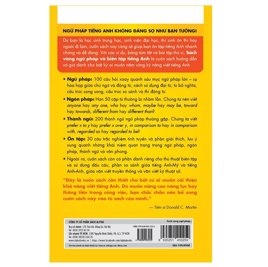 Sách - Sách vàng ngữ pháp & biên tập tiếng Anh