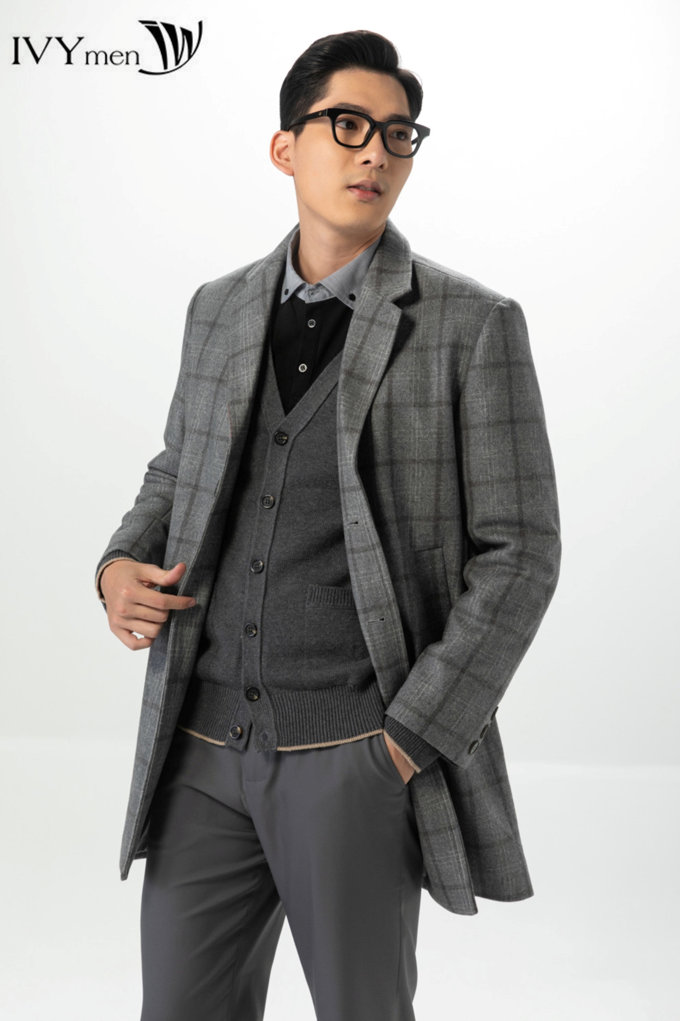 Áo khoác dạ dáng dài IVY moda MS 71E3076