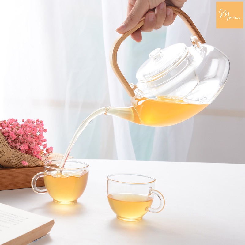 Bộ Ấm Trà Thủy Tinh Chịu Nhiệt - 800Ml