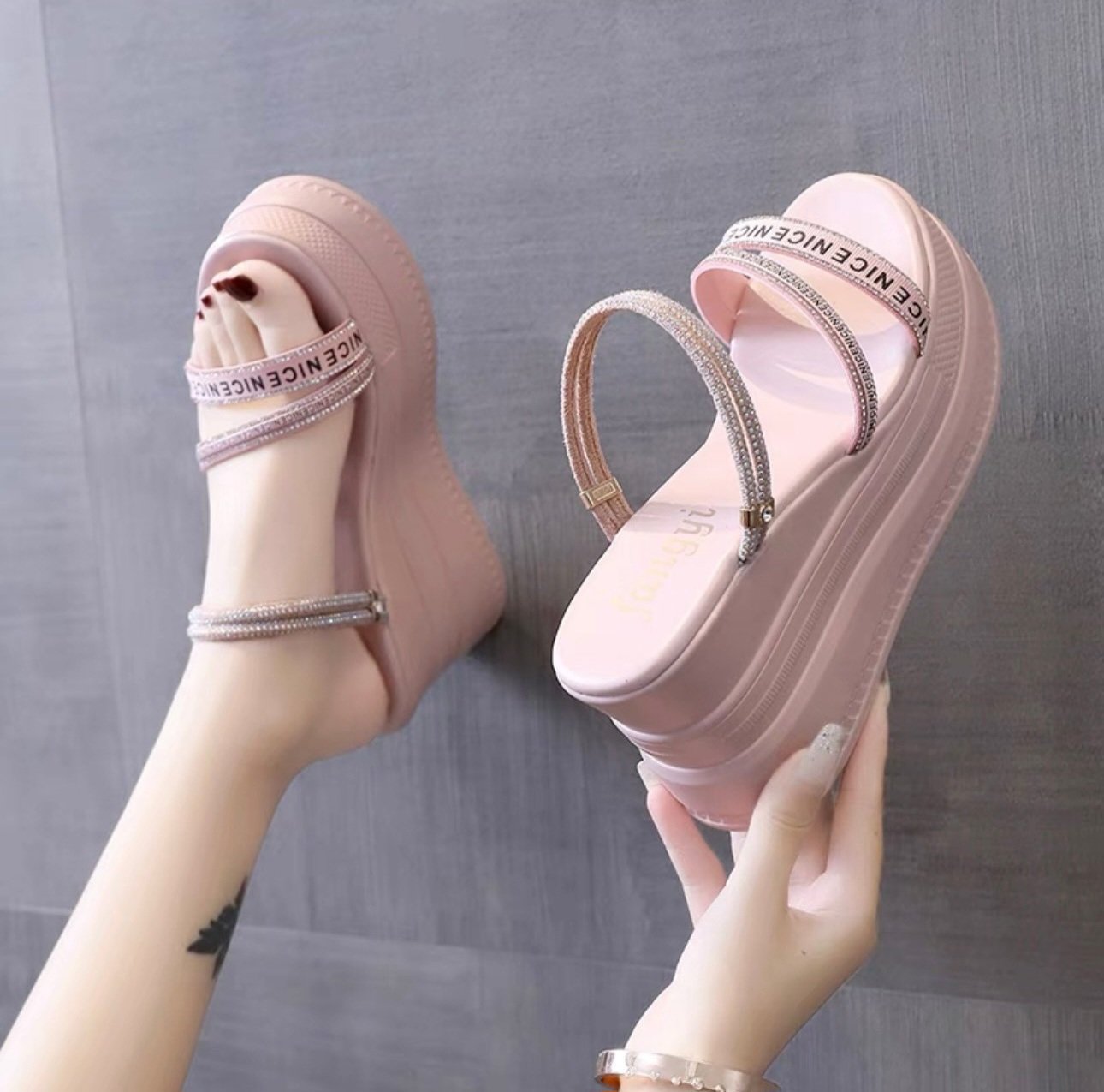 Dép đế xuồng dây chữ Nice