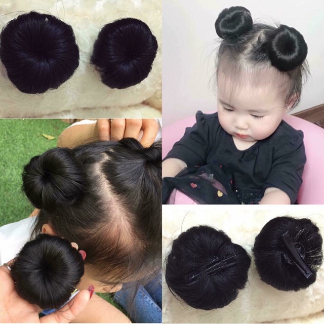 Tóc giả e bé ❤️FREESHIP❤️ Búi natra dành cho bé