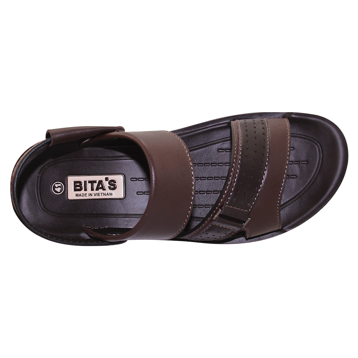 [Hoàn Xu] GIÀY SANDAL QUAI HẬU DA ĐẾ BẰNG NAM BITA'S SUM.96 (ĐEN + NÂU) - BITAS