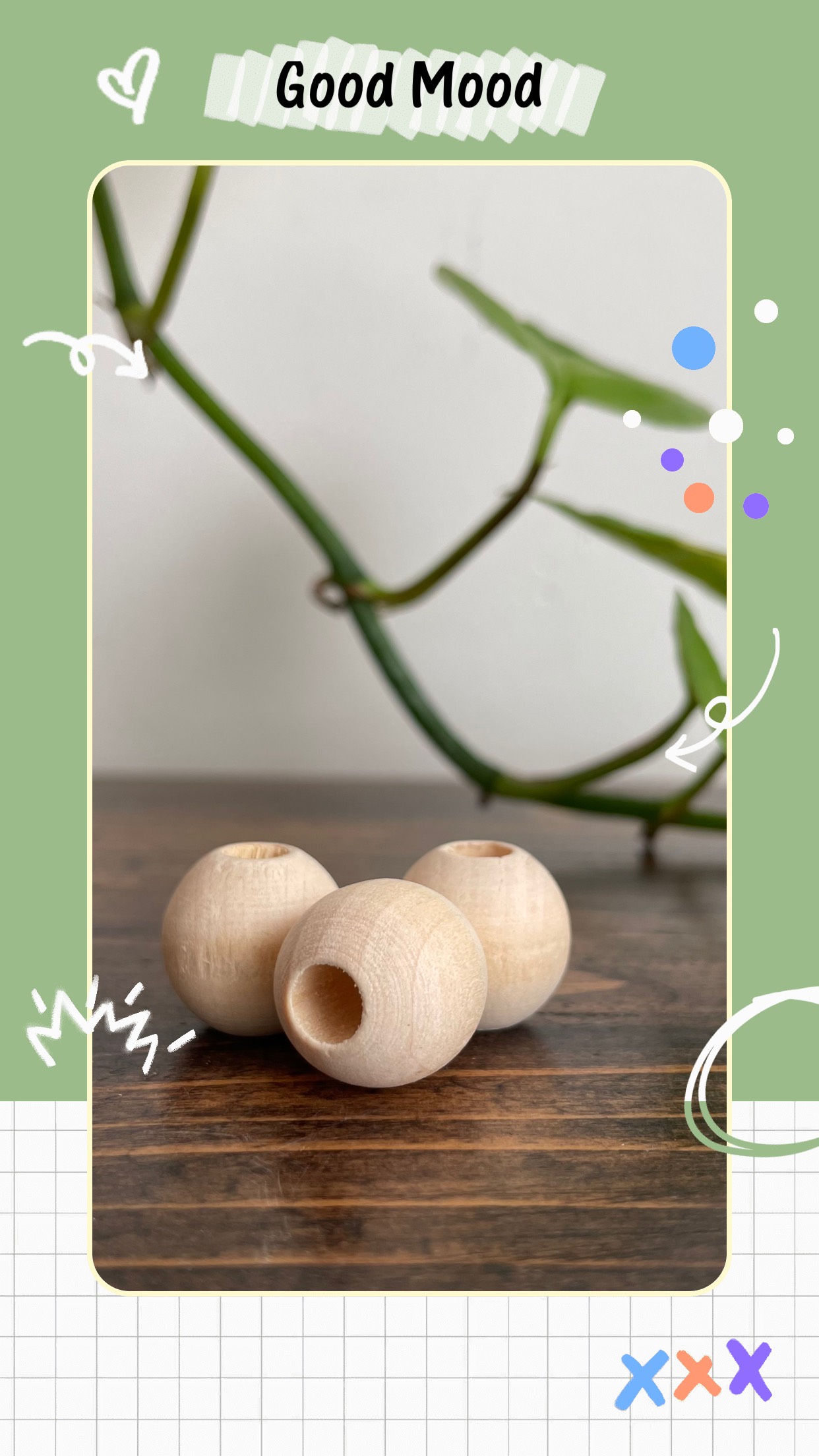 Hạt gỗ tròn mộc - size 6mm đến 20mm