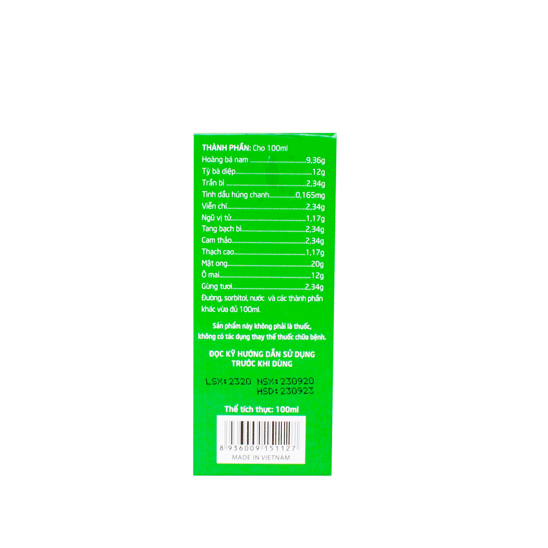 Siro ho - bổ phế Bảo Thanh cho trẻ em 100ml