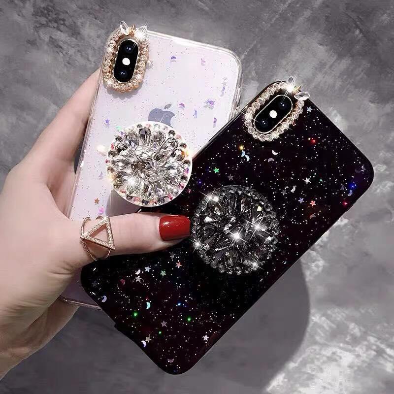 Ốp nhũ + poc đính đá iphone 6 đến xs max