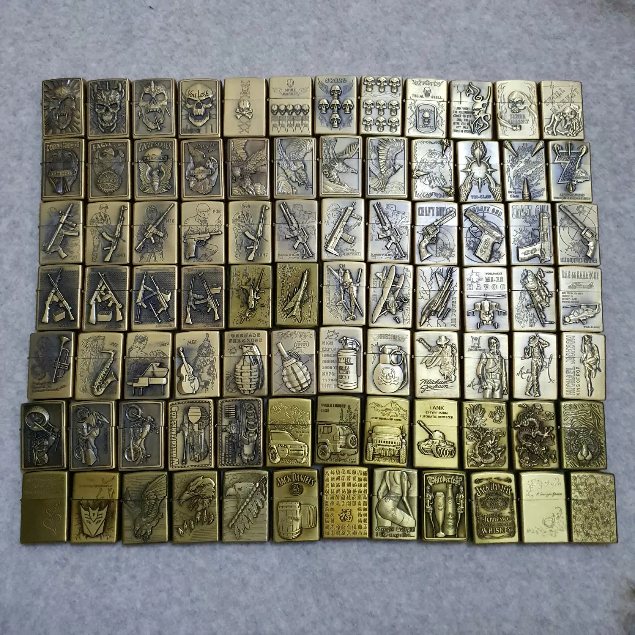Bật Lửa Xăng Đá Zippo Sưu Tầm Vàng Đồng (Nhiều Mẫu)