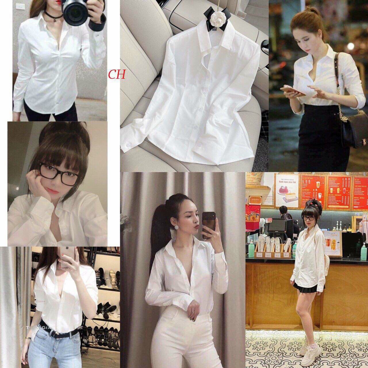 Áo sơ mi nữ tay dài phong cách công sở