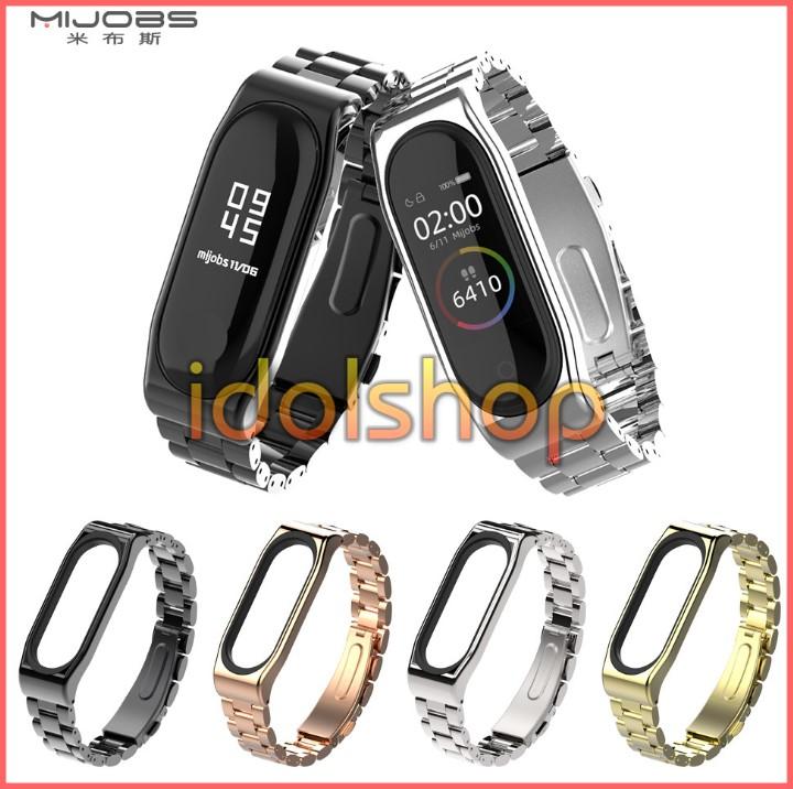 Dây đeo kim loại mắt to Xiaomi Miband 4