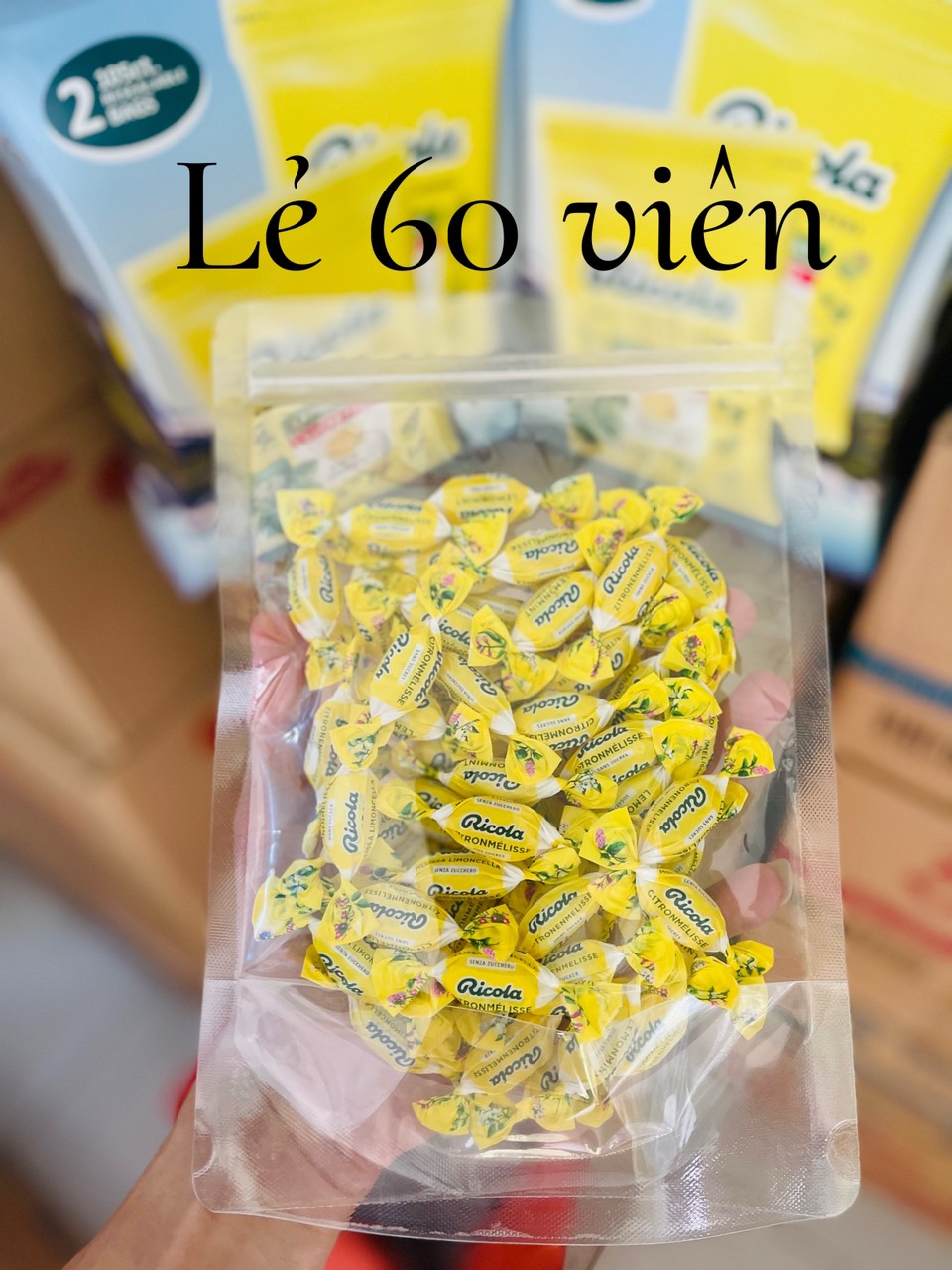 Kẹo Ricola Sugar Free Lemon Mint 105 viên