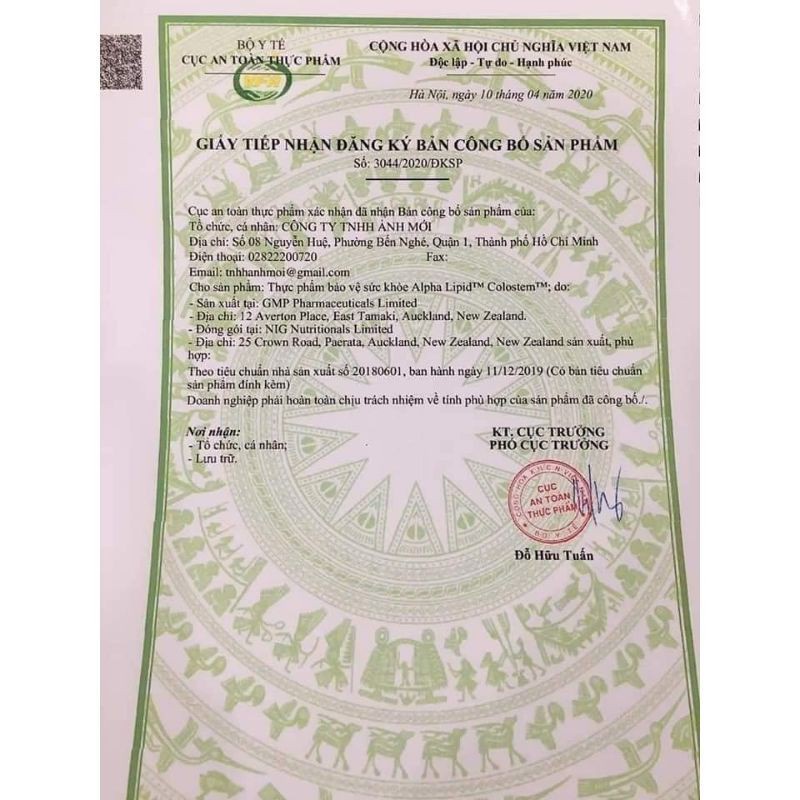 [CHÍNH HÃNG] Sữa non Alpha Lipid Lifeline 450g Nguyên Mã Code