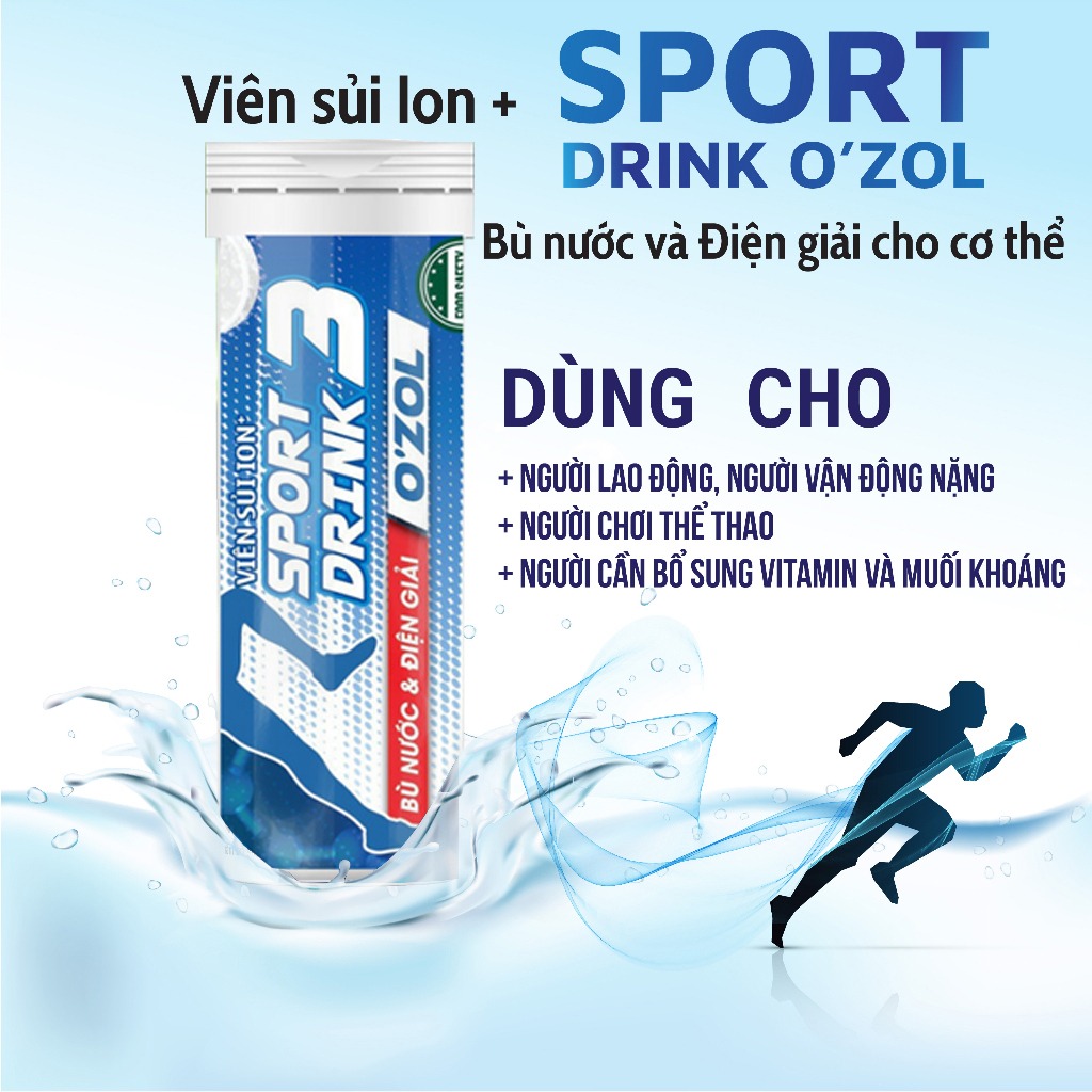 Viên Sủi Ion Sport Drink Ozol 3 Bù Nước Và Điện Giải Kèm Các Vitamin