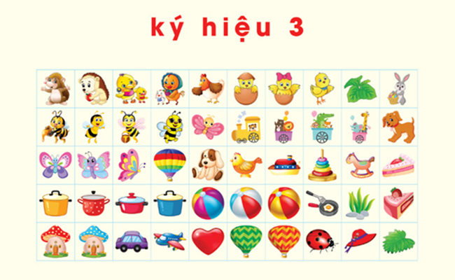 Ký hiệu dán ca cốc cho trẻ mầm non