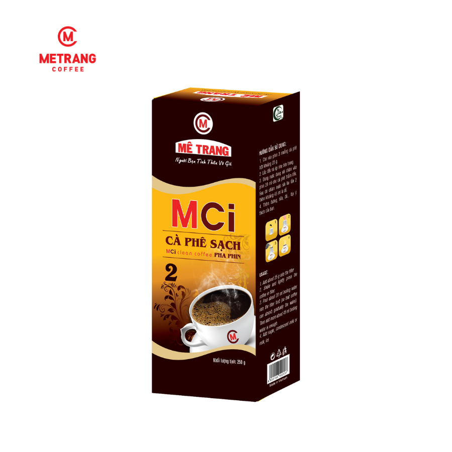 Cà phê Sạch Mê Trang MC2 - hộp 250g hút chân không - cà phê nguyên chất