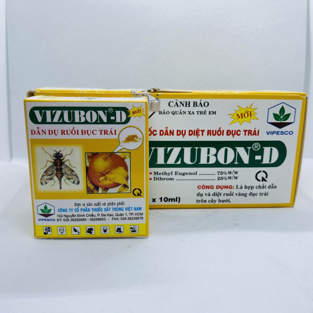 Thuốc diệt ruồi vàng đục trái VIZUBON-D (Hộp 2 lọ 10ml)